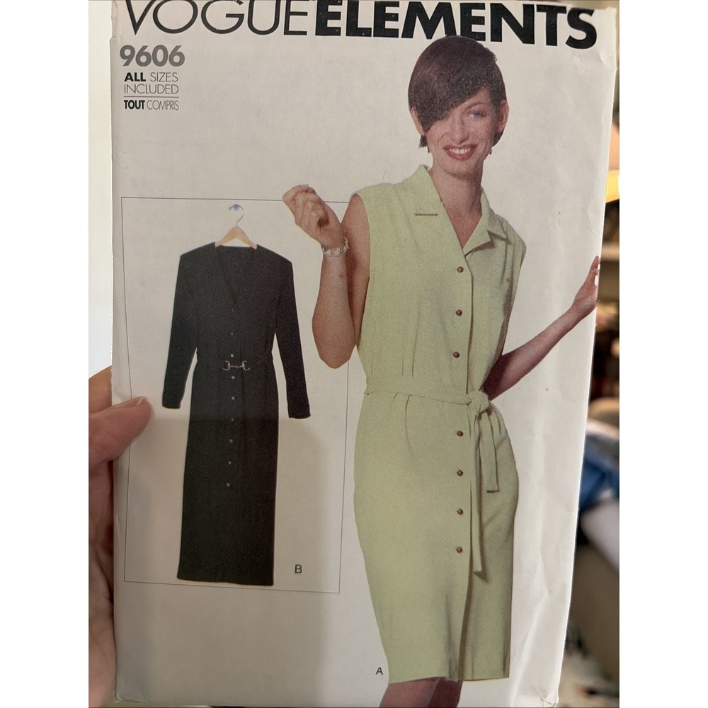 Vogue 9606 Easy Sewing Pattern Misses Knit Dress Size XS-XL Uncut Vintage 90s